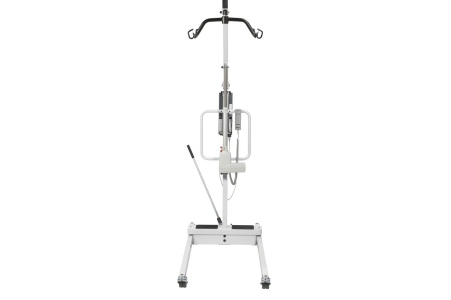 Heavy-gauge constructionJumbo actuator pump with emergency button can switch to manual mode to lower..
