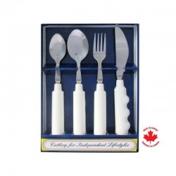 The Comfort Grip cutlery has vinyl finger bump grips for excellent gripping and comfort. Parsons cut..