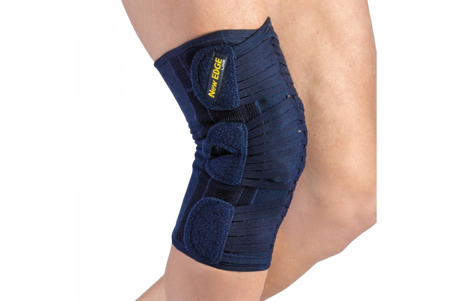 Two removable patella C-shaped buttresses that work in combination with the central straps allow opt..