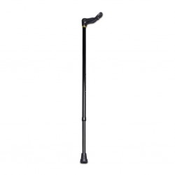 This anodized aluminum cane features an orthopedically designed, form-fitted, palm grip handle that ..