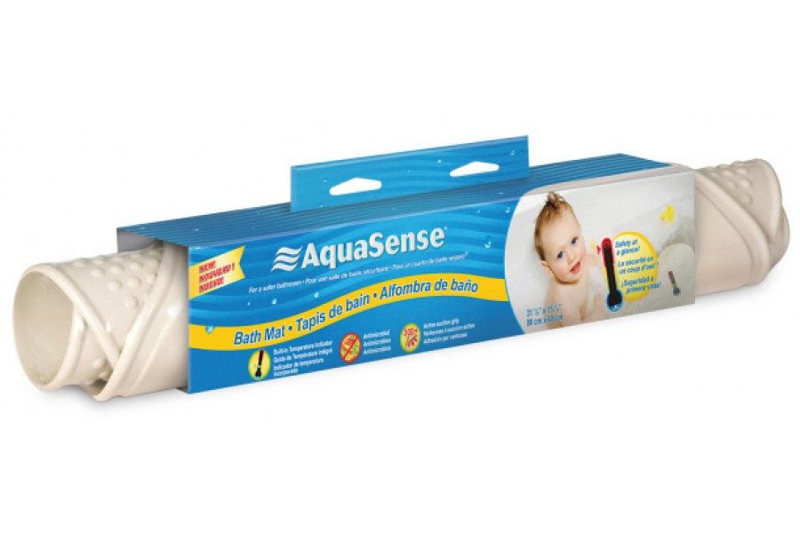 The AquaSense Bath Mat has a built in temperature indicator that will show if the water is too ..