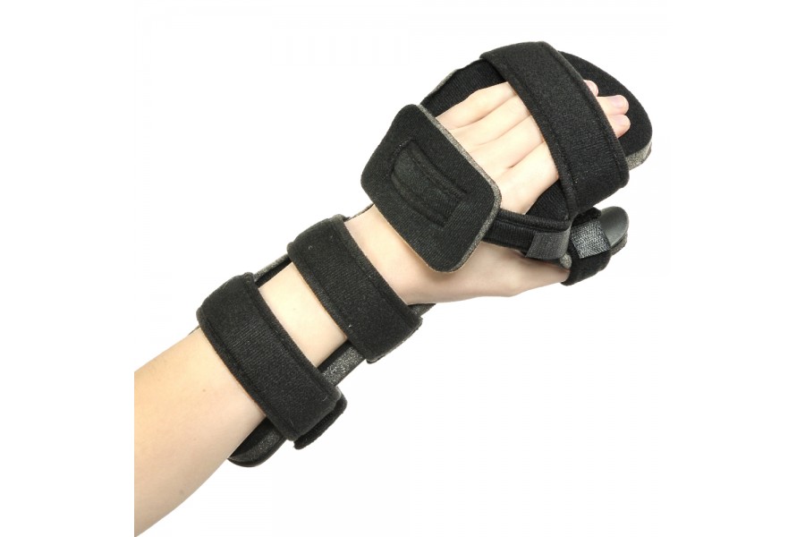 This splint offers a functional resting hand position following stroke, trauma or injury, and can al..