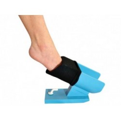 The rigid plastic form of the Easy-On Sock Aid holds the sock open for you to insert your foot into ..