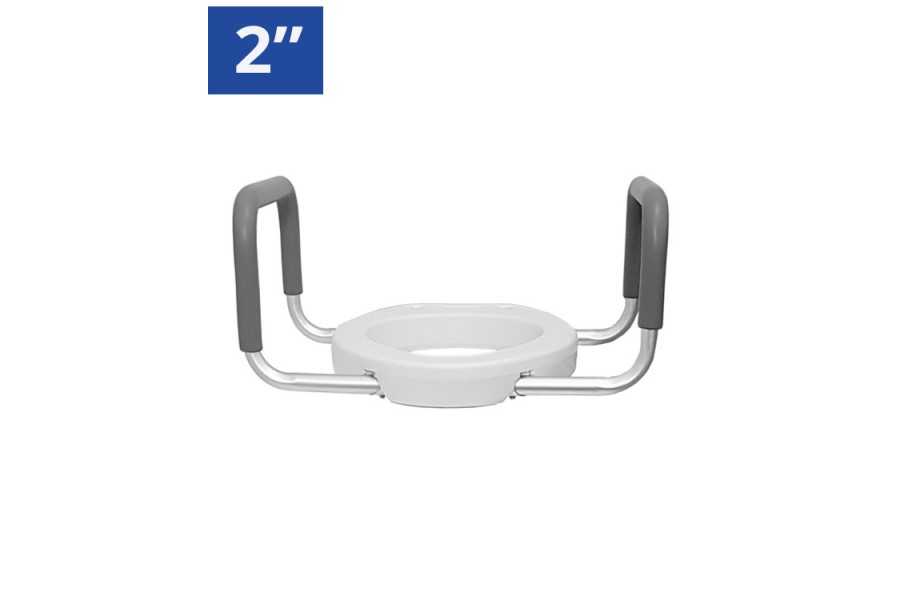 Riser bolts directly to toilet for optimal stabilityThe seat raiser elevates the toilet seat while a..