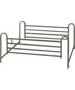 Standard Telescoping Full-Length Hospital Bed Side Rail in a Brown-Vein colored finish.Adjustable in..