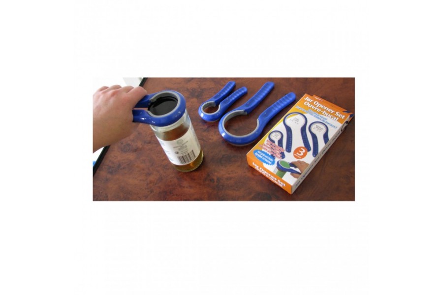 Fits all jar sizes. Stop struggling to open jars. Each jar opener features an easy grip handle as we..