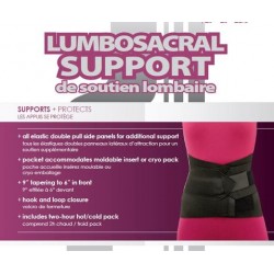 LUMBOSACRAL SUPPORTall elastic with double pull-side panels + pocket accommodates moldable inse..