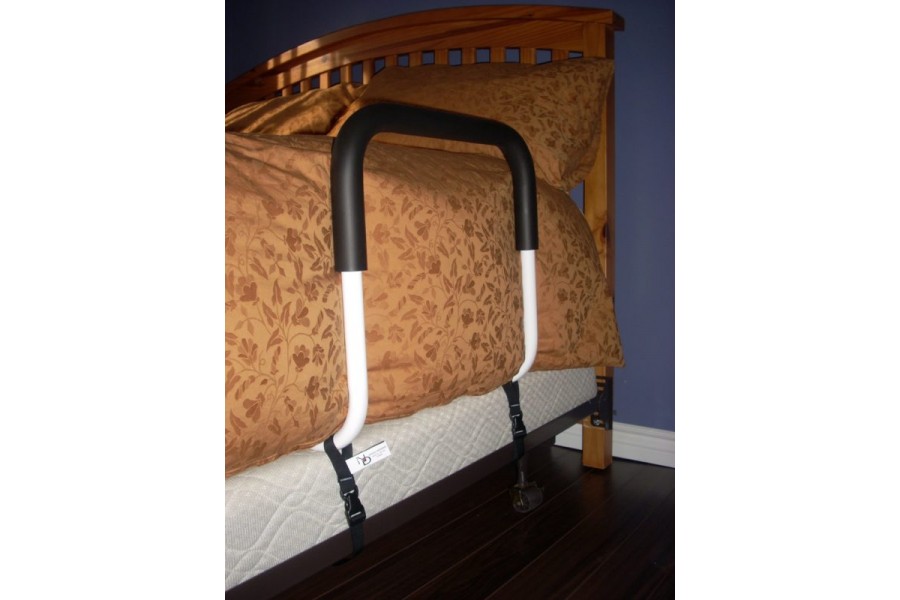 1 piece bed railBox spring safety strapsLength: 34″Width: 18″Weight Capacity: 300lbsMade in Canada..