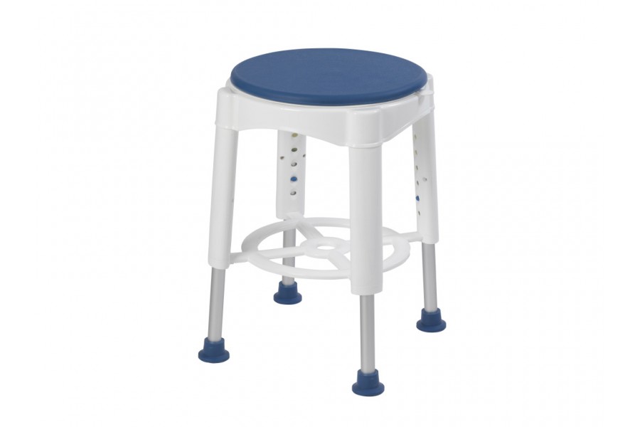 The rotating padded seat reduces twisting and reaching while in the showerSeat rotates 360° and lock..