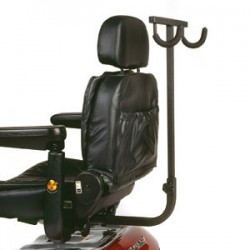 Metal walker holder for all scooters that easily mounts to seat plate...