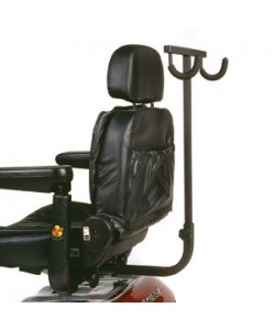 Metal walker holder for all scooters that easily mounts to seat plate...