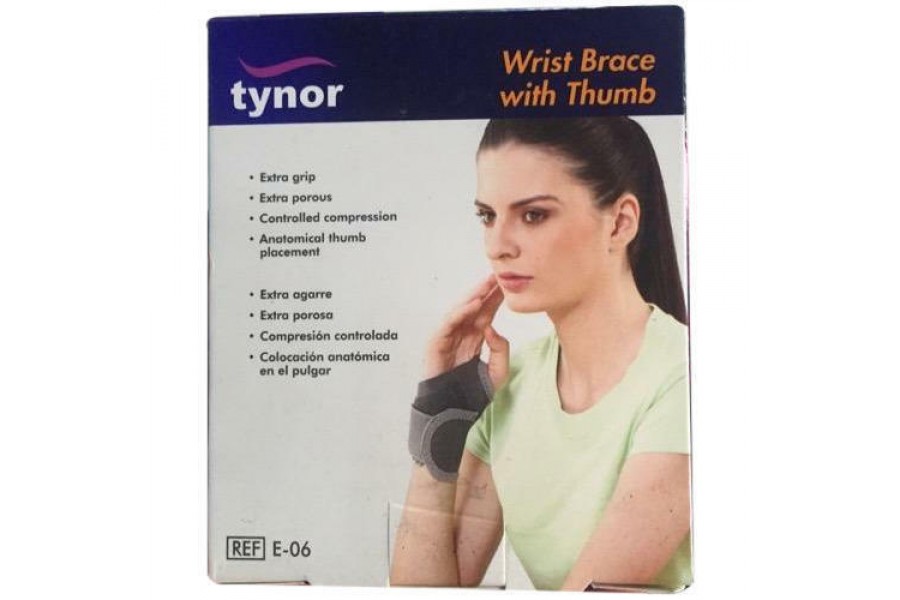 Wrist brace with thumb is designed to support, protect and partially immobilize the wrist and t..