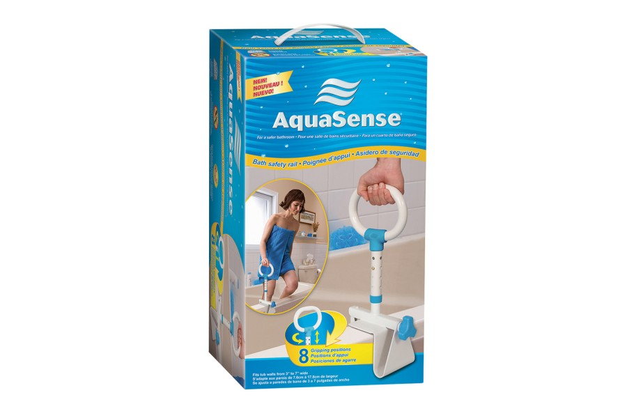 Two independent gripping surfaces allow this safety rail to adapt to a wide variety of tubs.Rust-res..