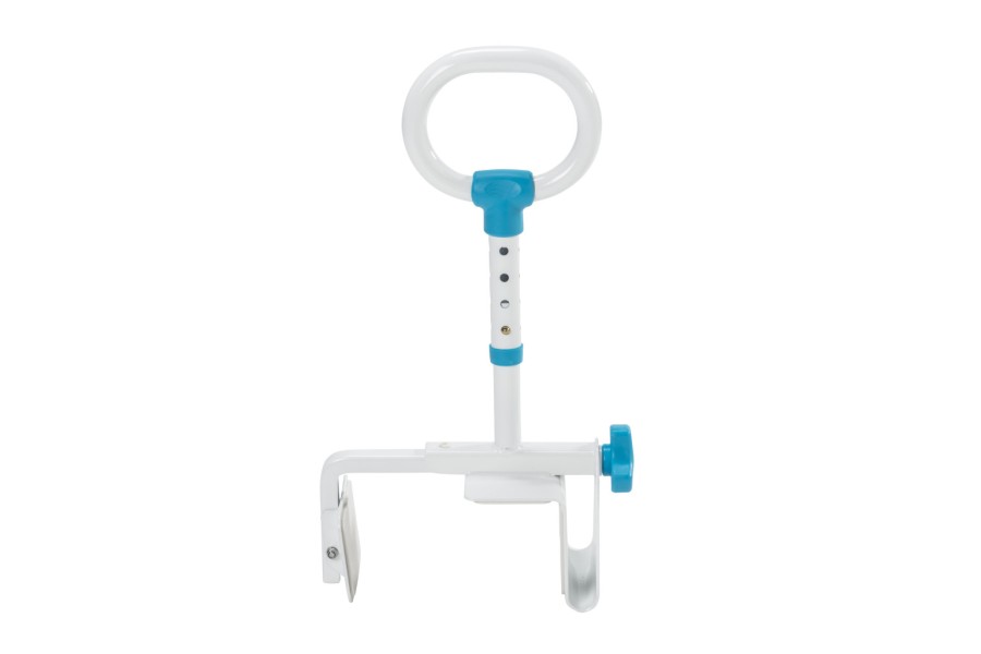 Two independent gripping surfaces allow this safety rail to adapt to a wide variety of tubs.Rust-res..