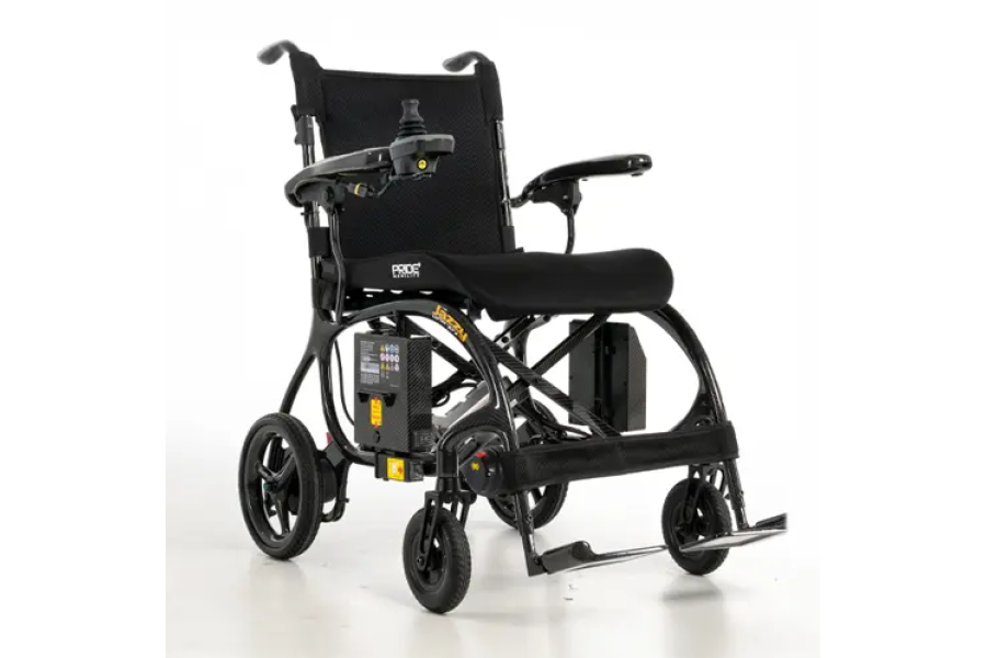 Jazzy® Carbon 27X Features:Weighs only 27.5 lbs. without the battery275-lb. weight capacity • Top sp..