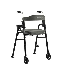 Portable folding travel walker with 5” wheels, provides light-weight, simplicity and functionality. ..