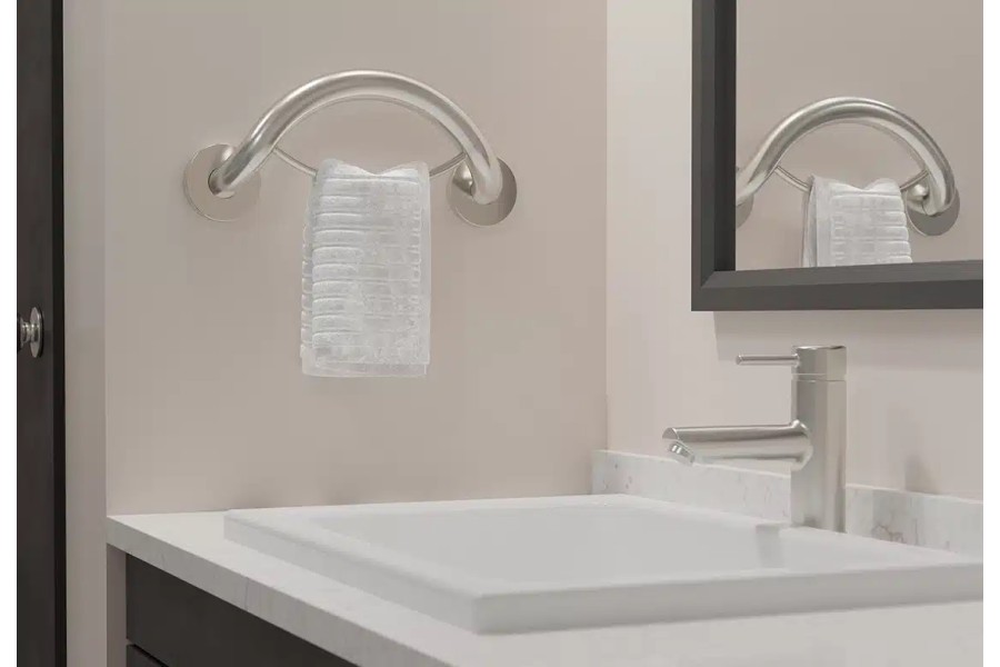 Get ready for your day with The PLUS Series Towel Ring + Grab Bar.The Plus Series Towel Ring is an e..