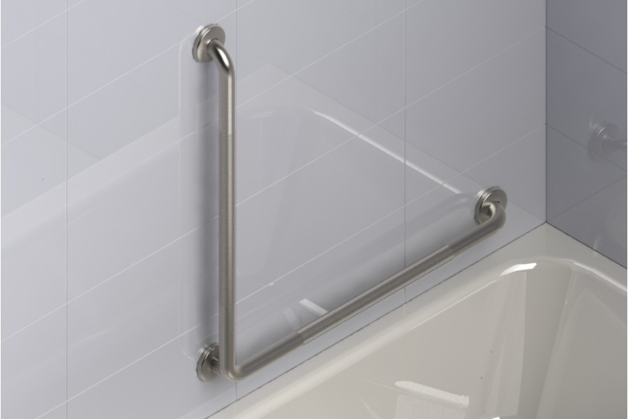 Our L-Shaped Grab Bar provides secure support to assist you in the bathroom. The middle fl..