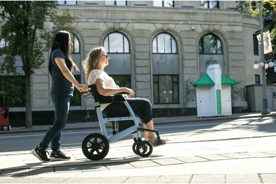 All-in-one rollator and transport chairIn seconds, you can swivel the flexible padded back rest from..