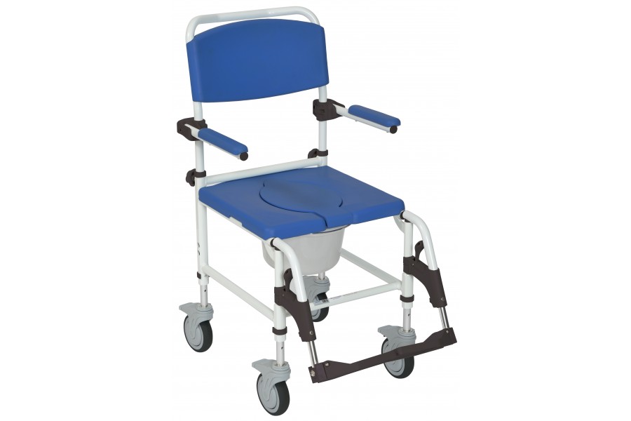 The Aluminum Shower Commode Mobile Chair is perfect for people who need a commode but also want the ..