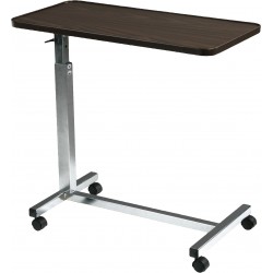 The walnut, wood grain low-pressure laminate top on this deluxe tilt-top table by Drive Medical tilt..